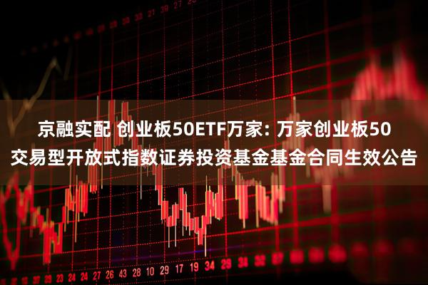 京融实配 创业板50ETF万家: 万家创业板50交易型开放式指数证券投资基金基金合同生效公告