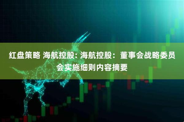 红盘策略 海航控股: 海航控股：董事会战略委员会实施细则内容摘要